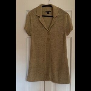 August Silk Tan Cardigan Swing‎ Sweater Siz…